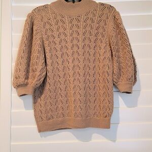 Elie Tahari merino wool puff sleeve sweater